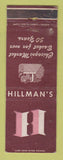 Matchbook Cover - Hillman's Market Grocery Chicago IL WORN
