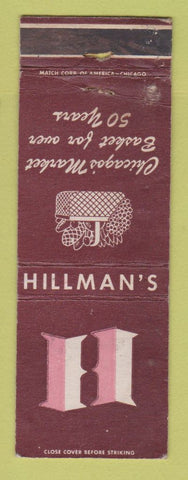 Matchbook Cover - Hillman's Market Grocery Chicago IL WORN