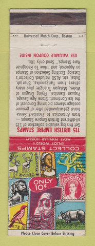 Matchbook Cover - British Stamp Offer Kenmore Milford NJ