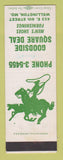 Matchbook Cover - Goodside Square Deal Shoes Wellington MO SAMPLE