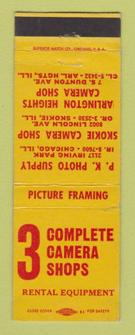 Matchbook Cover - PK Photo Supply Arlington Heights Chicago Skokie IL