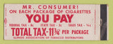 Matchbook Cover - Illinois Association Tobacco Distributors IL Tax WEAR