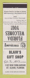 Matchbook Cover - Blair's Gift Shop St Cloud FL Perkins Americana WHITE