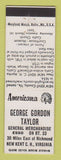 Matchbook Cover - Taylor Esso oil gas New Kent VA Perkins Americana WHITE