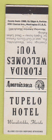 Matchbook Cover - Tupelo Hotel Wewahitchka FL Perkins Americana WHITE
