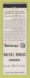 Matchbook Cover - Walter Burgess Grocery Camden NC WEAR Perkins Americana WHITE