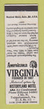 Matchbook Cover - Historyland Motel Tappahannock VA Perkins Americana WHITE