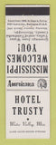 Matchbook Cover - Hotel Trusty Water Valley MS Perkins Americana WHITE