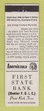 Matchbook Cover - First State Bank Paint Rock TX Perkins Americana WHITE