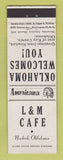 Matchbook Cover - L&M Cafe Newkirk OK Perkins Americana WHITE