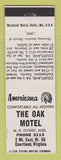 Matchbook Cover - Oak Motel Courtland VA Perkins Americana WHITE