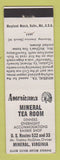 Matchbook Cover - Mineral Tea Room Mineral VA Perkins Americana WHITE