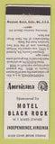 Matchbook Cover - Motel Black Rock Independence VA Perkins Americana WHITE