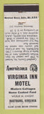 Matchbook Cover - Virginia Inn Motel Rustburg VA Perkins Americana WHITE