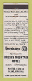 Matchbook Cover - Brushy Mountain Motel Bland VA Perkins Americana WHITE
