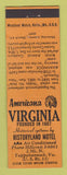 Matchbook Cover - Historyland Motel Tappahannock VA Perkins Americana ORANGE