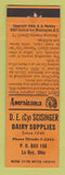 Matchbook Cover - Scisinger Dairy Supply Le Roy OH Perkins Americana ORANGE