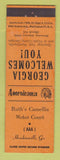 Matchbook Cover - Camellia Motor Court Hawkinsville GA Perkins Americana ORANGE