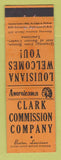 Matchbook Cover - Clark Commission Benton LA Perkins Americana ORANGE
