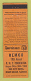 Matchbook Cover - REMCO RMS Convention Miami Beach FL Perkins Americana ORANGE