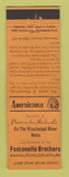 Matchbook Cover Fontenelle Grocery Pointe a la Hache LA Perkins Americana ORANGE