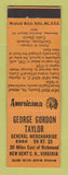 Matchbook Cover - Taylor Esso oil gas New Kent VA Perkins Americana ORANGE