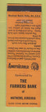 Matchbook Cover - Farmers Bank Mathews VA Perkins Americana ORANGE
