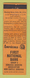 Matchbook Cover - First National Bank New Castle VA Perkins Americana ORANGE
