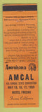 Matchbook Cover - AMCAL RMS Convention Fresno CA 1959 Perkins Americana ORANGE
