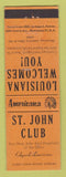 Matchbook Cover - St John Club Edgard LA Perkins Americana ORANGE