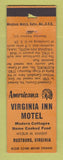 Matchbook Cover - Virginia Inn Rustburg VA POOR STRIKER Perkins Americana ORANGE