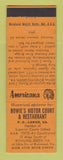 Matchbook Cover - Bowie's Motor Court Lorne VA Perkins Americana ORANGE