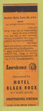 Matchbook Cover - Motel Black Rock Independence VA Perkins Americana ORANGE