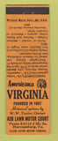Matchbook Cover - Ash Lawn Motor Court Harrisonvurg VA Perkins Americana ORANGE