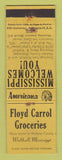 Matchbook Cover - Floyd Carrol Grocery Walthall MS WEAR Perkins Americana YELLOW