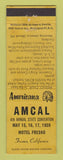Matchbook Cover - AMCAL RMS Convention Fresno CA 1959 Perkins Americana YELLOW