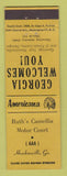 Matchbook Cover - Camellia Motor Court Hawkinsville GA Perkins Americana YELLOW