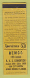 Matchbook Cover - REMCO RMS Convention Miami Beach FL Perkins Americana YELLOW