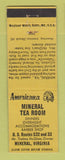 Matchbook Cover - Mineral Tea Room Mineral VA Perkins Americana YELLOW