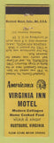 Matchbook Cover - Virginia Inn Motel Rustburg VA Perkins Americana YELLOW