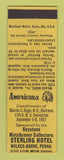 Matchbook Cover - Keystone Match Club Wilkes Barre PA Perkins Americana YELLOW