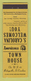Matchbook Cover - Town House Bishopville SC Perkins Americana YELLOW