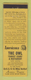 Matchbook Cover - Owl Tourist Court Accomac VA Perkins Americana YELLOW