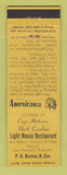 Matchbook Cover Light House Restaurant Cape Hatteras NC Perkins Americana YELLOW