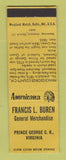 Matchbook Cover - Buren General Store Prince George VA Perkins Americana YELLOW