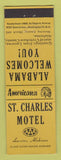 Matchbook Cover - St Charles Motel Luverne AL Perkins Americana YELLOW