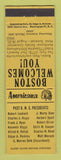 Matchbook Cover - RMS Convention Boston MA 1960 Perkins Americana YELLOW