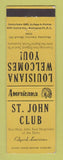 Matchbook Cover - St John Club Edgard LA Perkins Americana YELLOW
