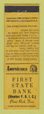 Matchbook Cover - First State Bank Paint Rock TX Perkins Americana YELLOW