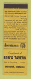 Matchbook Cover - Bob's Tavern Brewster NE Perkins Americana YELLOW